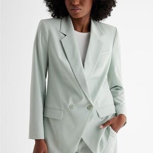 *BRAND NEW WITH TAGS* Iced Aqua Double Breasted Cinched Boyfriend Blazer